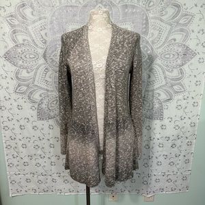 New $54 Knox Rose Target Long Sleeve Grey Taupe Tan Open Knit Cardigan Sweater M